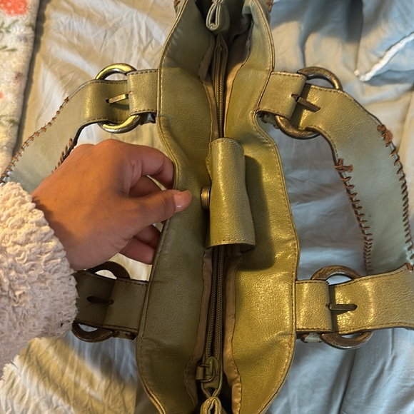 Y2K olive green Nine West leather shoulder bag - Picture 10 of 14